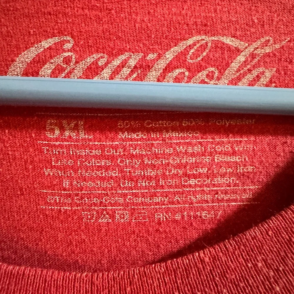 Coca-Cola men’s size 4xl Red short sleeve Tee with White Script Logo GUC